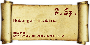 Heberger Szabina névjegykártya